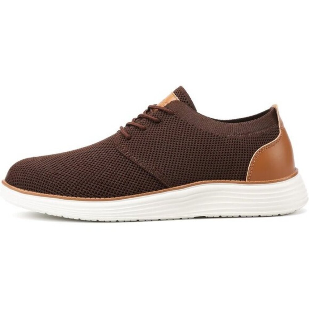⚡VILOCY Men's Brown Fashion Business Comfortable Breathable Dress Sneaker - Picture 5 of 8